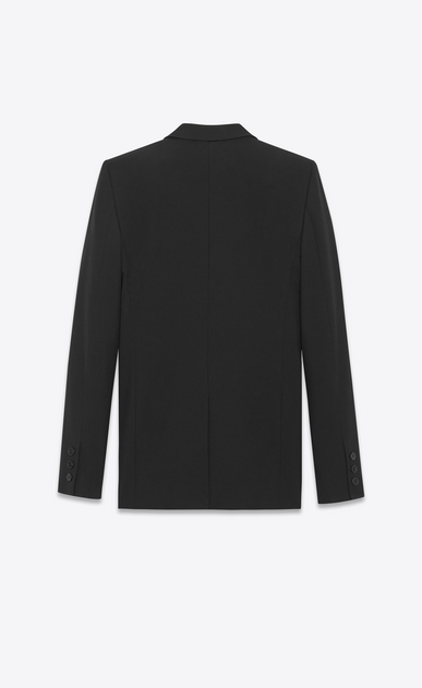 SAINT LAURENT Blazer D Giacca monopetto Tube nera in gabardine b_V4