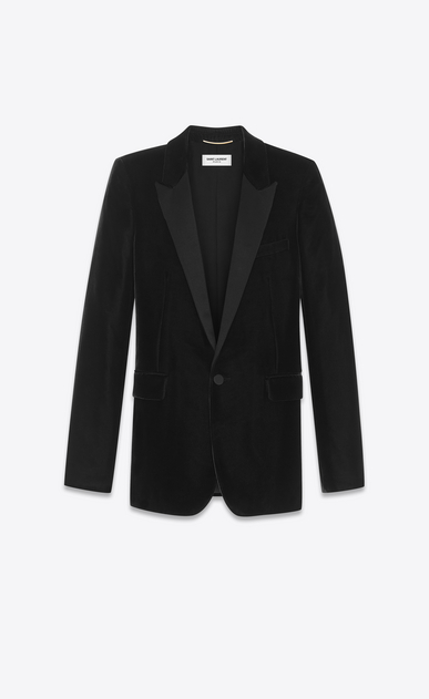SAINT LAURENT Giacca Smoking D Giacca Iconic LE SMOKING monopetto Tube nera in velluto a_V4