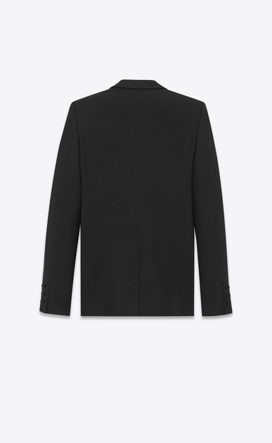 SAINT LAURENT Giacca Smoking D Giacca Iconic LE SMOKING monopetto Pins Tube nera in gabardine b_V4