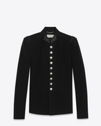 SAINT LAURENT Blazer Jacket D Officer Jacket in Black Brushed Suede f