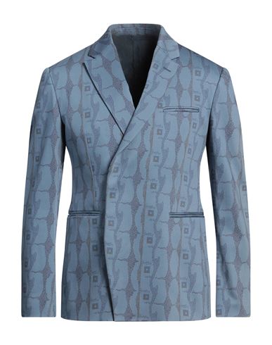 Man Blazer Light blue Size 38 Cotton, Elastane