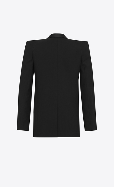 SAINT LAURENT Giacca Smoking D Giacca Tux con spalle quadrate nera in gabardine b_V4