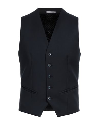 Grey Daniele Alessandrini Man Tailored Vest Midnight Blue Size 42 Polyester, Viscose, Elastane