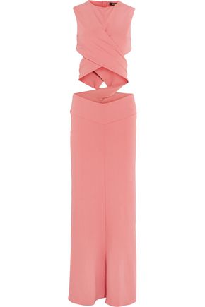 ROBERTO CAVALLI Cutout twist-front crepe maxi dress
