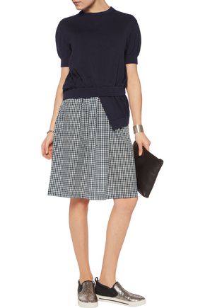 Layered Stretch Knit And Gingham Voile Dress Marc By Jacobs Marc By Jacobs Layered Stretch Knit And Gingham Voile Dress