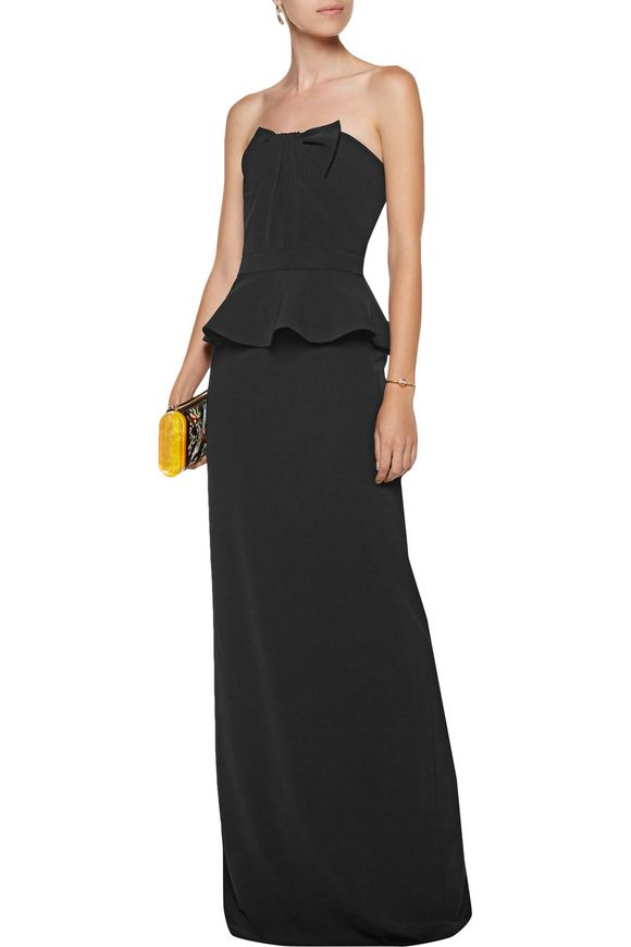 tulip hem sleeveless crepe gown xscape