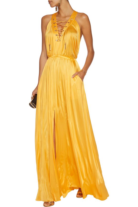 Lace-up satin-jersey gown | VERSACE COLLECTION | Sale up to 70% off ... Lace-up satin-jersey gown | VERSACE COLLECTION | Sale up to 70% off | THE OUTNET