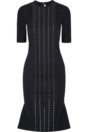 DION LEE Aperture Swarovski crystal-embellished tech-jersey dress