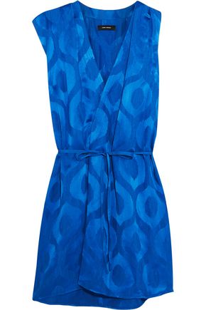 ISABEL MARANT Sudley wrap-effect satin-jacquard dress
