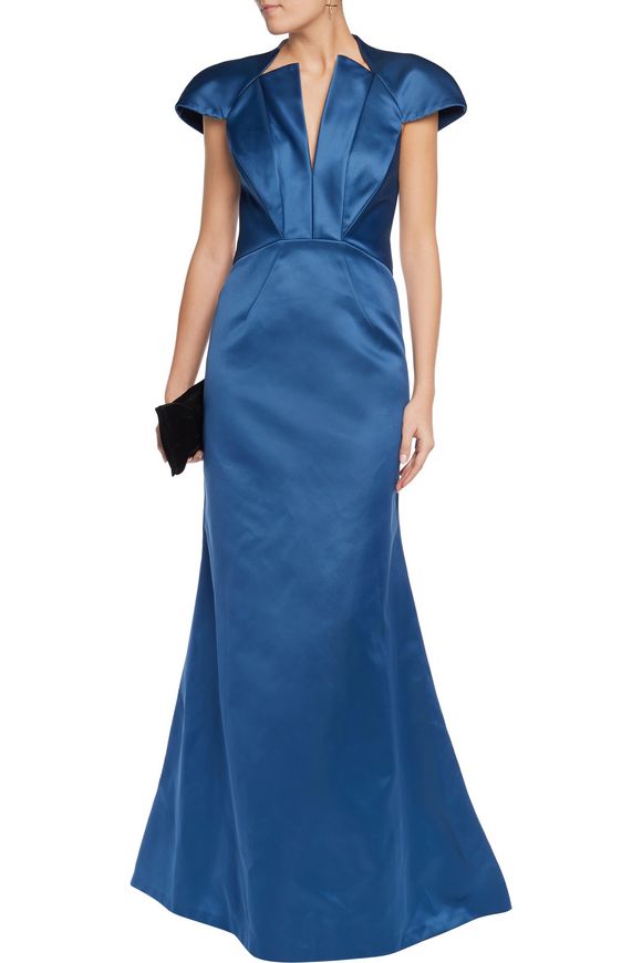 Cutout double-faced duchesse-satin gown | ZAC POSEN | Sale up to 70% ...
