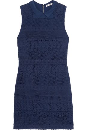 Draped Broderie Anglaise Cotton Mini Dress Alice Olivia Sale