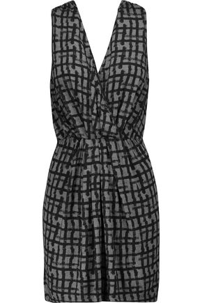 TOMAS MAIER Wrap-effect printed stretch-jersey mini dress