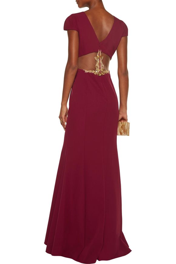 Embellished tulle paneled stretch-cady gown | MIKAEL AGHAL | Sale up ... Embellished tulle paneled stretch-cady gown | MIKAEL AGHAL | Sale up to 70% off | THE OUTNET