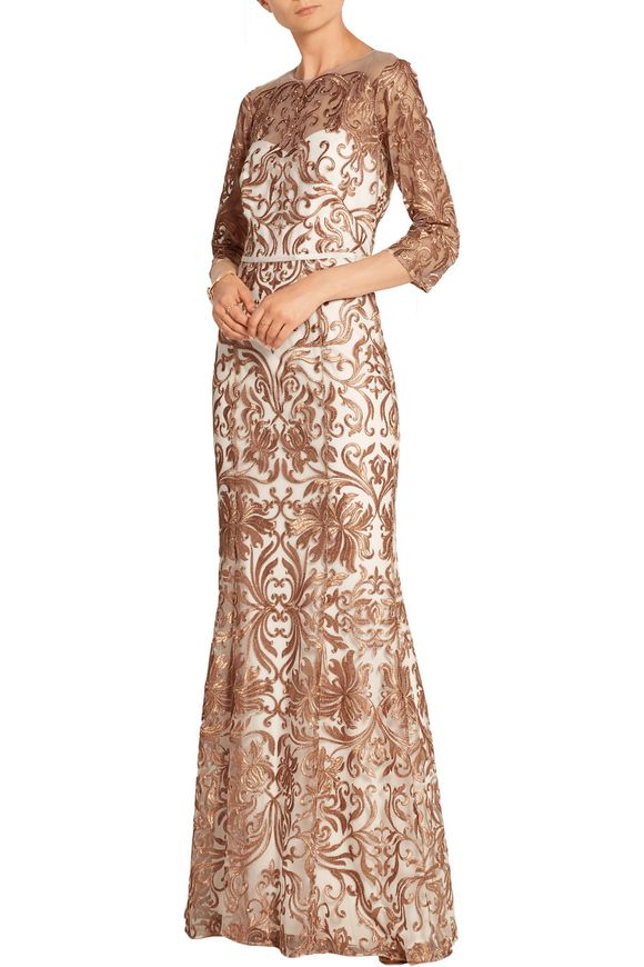 marchesa notte embroidered tulle gown