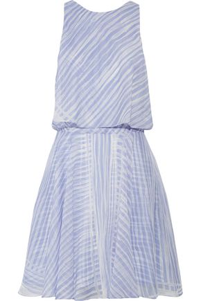 HALSTON HERITAGE Layered printed silk-chiffon mini dress