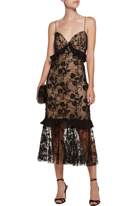 Paris ruffled lace midi dress | SACHIN & BABI | Sale up to 70% off ...