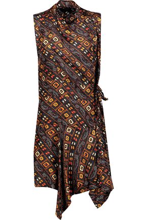 Tabby ruffled printed silk-satin mini wrap dress | ISABEL MARANT | Sale ...