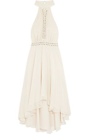 HAUTE HIPPIE The Free Spirit lace-up asymmetric silk-chiffon dress