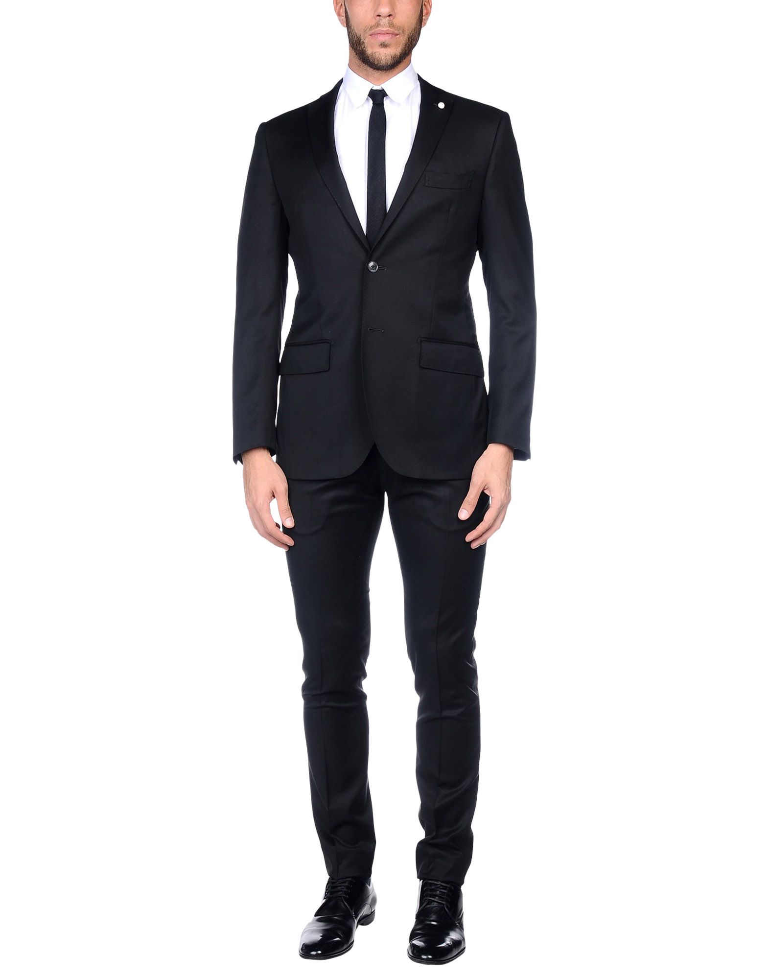 《送料無料》LUIGI BIANCHI Mantova メンズ スーツ ブラック 54 スーパー110 ウール 100%