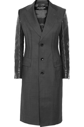 JUNYA WATANABE COMME des GARÇONS Quilted faux leather-paneled wool jacket