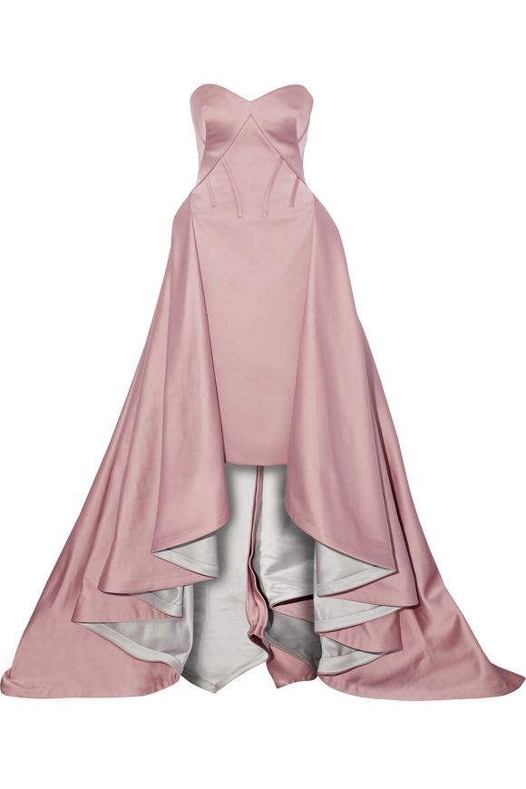 Strapless draped silk-faille gown | ZAC POSEN | Sale up to 70% off ...