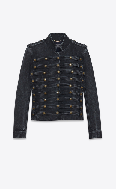 SAINT LAURENT カジュアルジャケット レディース オフィサーベスト(フェーデッドブラック/デニム) a_V4