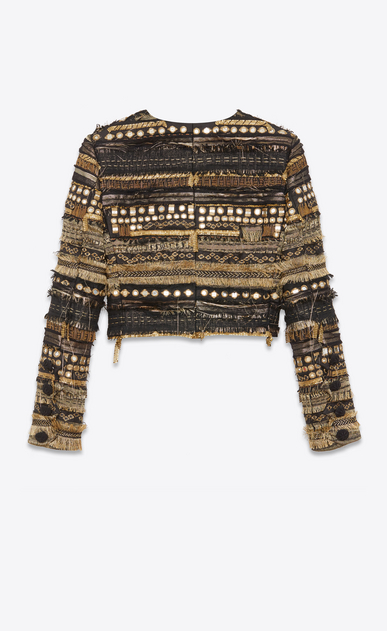 SAINT LAURENT Blazer D Giacca hunter ricamata in sablé nera b_V4