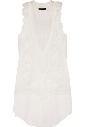 ISABEL MARANT Rafael mesh-paneled silk-georgette mini dress