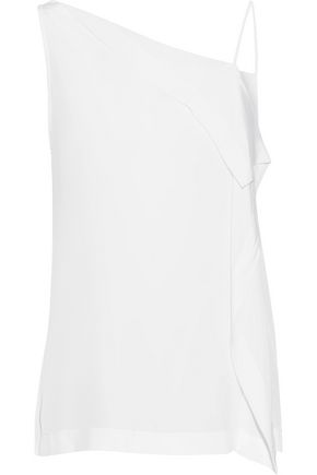 DION LEE WOMAN AXIS ONE-SHOULDER SILK CAMISOLE IVORY,GB 1998551929406592