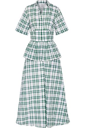 ROSIE ASSOULIN Boogie Woogie Bugle Boy checked seersucker organza maxi dress