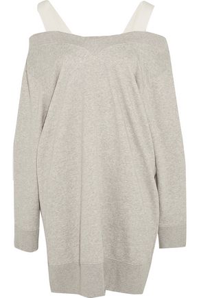 MM6 by MAISON MARGIELA Canvas-trimmed stretch cotton-blend jersey sweater dress
