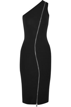 Givenchy Woman One-Shoulder Zip-Detailed Stretch-Jersey Dress Black ...