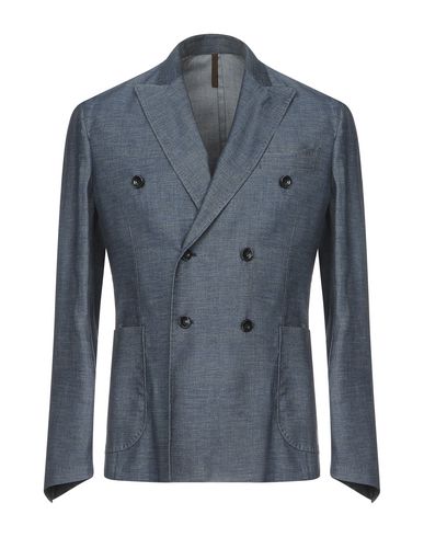 Laboratori Italiani Man Suit jacket Slate blue Size 38 Cotton, Elastane