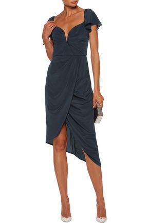 Asymmetric Draped Silk Crepe De Chine Dress Zimmermann Sale Up