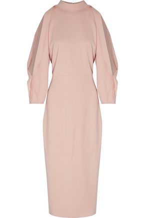 CUSHNIE ET OCHS Gina draped cutout stretch-crepe midi dress