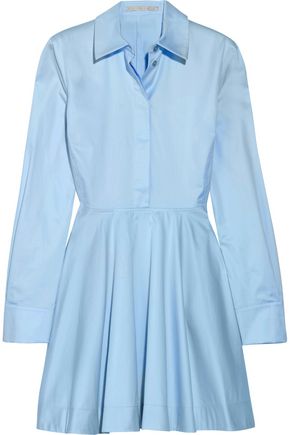 STELLA McCARTNEY Leile fluted cotton-twill mini dress