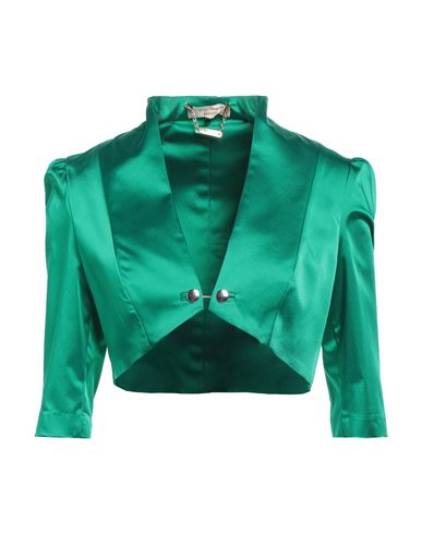 W Les Femmes By Babylon Woman Blazer Emerald Green Size 6 Acetate, Polyamide, Elastane