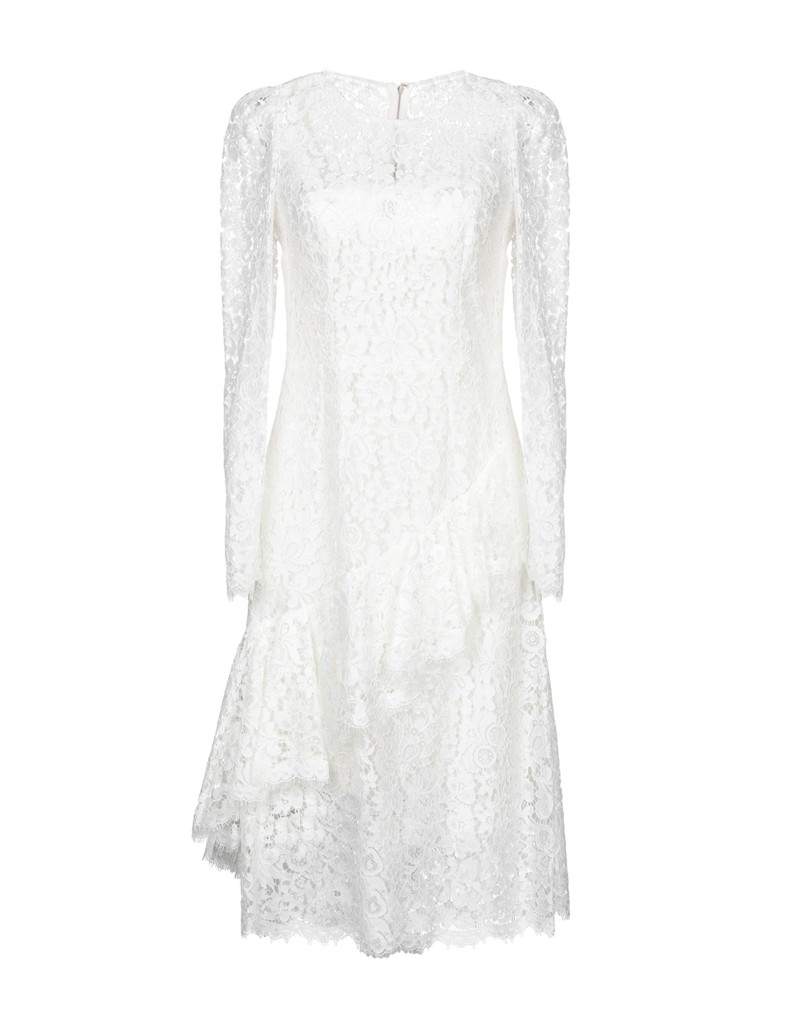 Shop Dolce & Gabbana Woman Midi Dress White Size 12 Viscose, Cotton, Polyamide