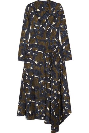 Marni Designer Up To 70 Off At The Outnet Marni Asymmetric Printed Silk Twill Maxi Dress
