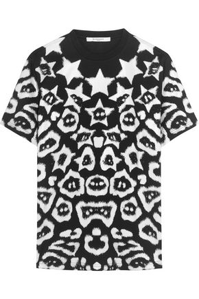 GIVENCHY WOMAN T-SHIRT IN PRINTED COTTON-JERSEY BLACK,GB 4772211931878690
