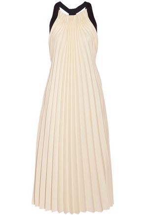3 1 Phillip Lim Up To 70 Off Gb The Outnet 3 1 Phillip Lim Silk Satin Trimmed Pleated Twill Midi Dress