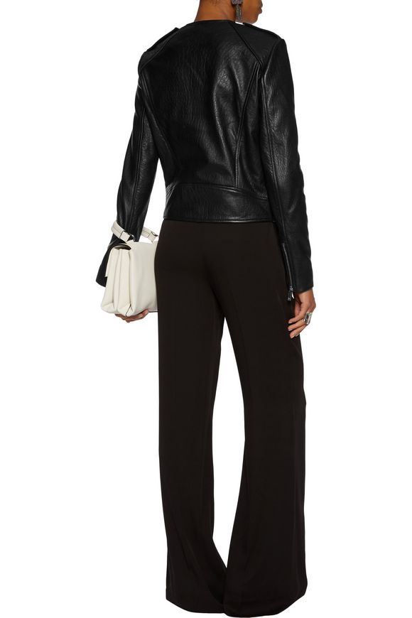 Tadessa Textured Leather Biker Jacket Diane Von Furstenberg Ok