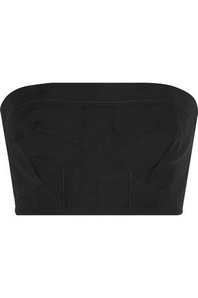 Calvin Klein Collection Silk-blend Bustier Top In Black