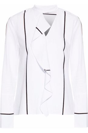 Derek Lam 10 Crosby | Sale up to 70% off | ZW | THE OUTNET DEREK LAM 10 CROSBY Ruffle-trimmed cotton-poplin top
