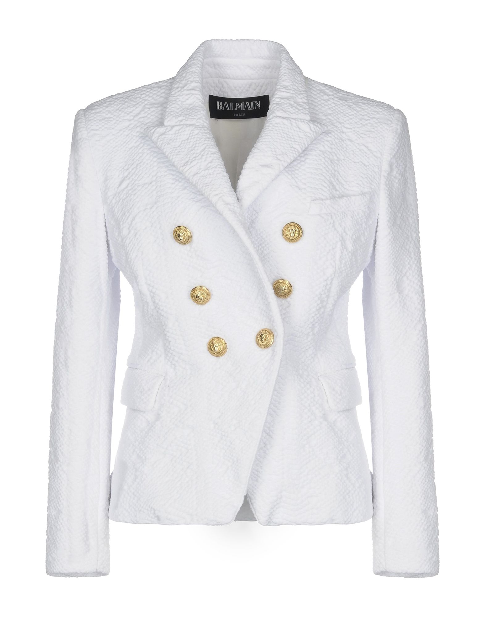 Balmain Double-breasted Wool-twill Blazer In White