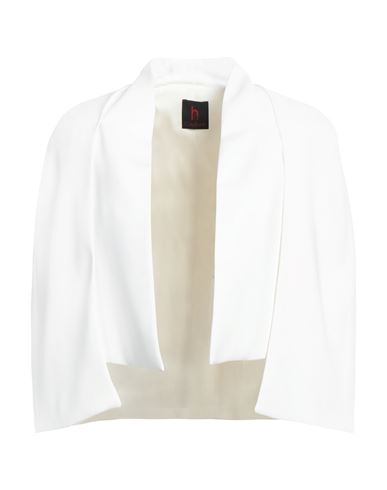 Hanita Woman Blazer Ivory Size 8 Polyester, Elastane In White