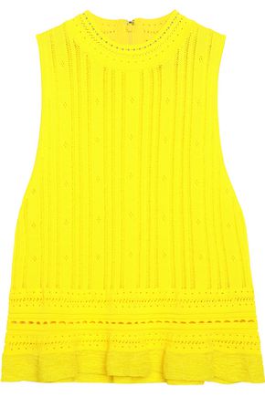 3.1 PHILLIP LIM / フィリップ リム WOMAN POINTELLE-KNIT TOP BRIGHT YELLOW,GB 7789028783564207