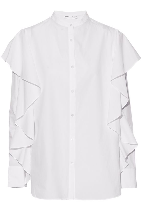 Ruffled cotton-poplin blouse | ROBERT RODRIGUEZ | Sale up to 70% off ...