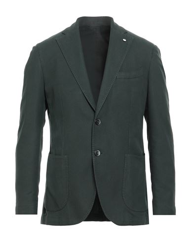 L. b.m. 1911 Man Blazer Dark green Size 46 Cotton, Polyamide, Elastane