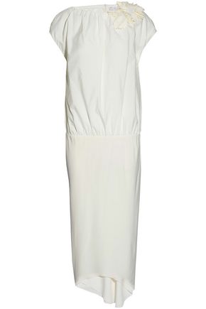 BRUNELLO CUCINELLI Gathered embellished cotton-blend dress,US 7789028784111548